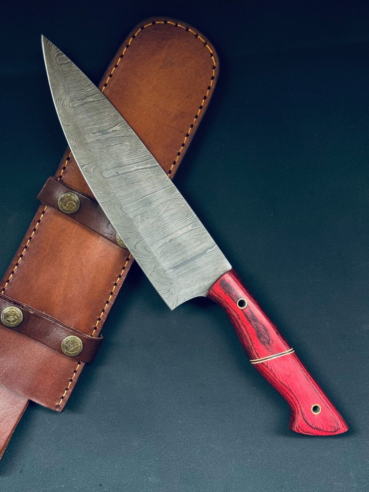 13" Handmade Twist Storm Damascus Steel Kitchen Chef Knife