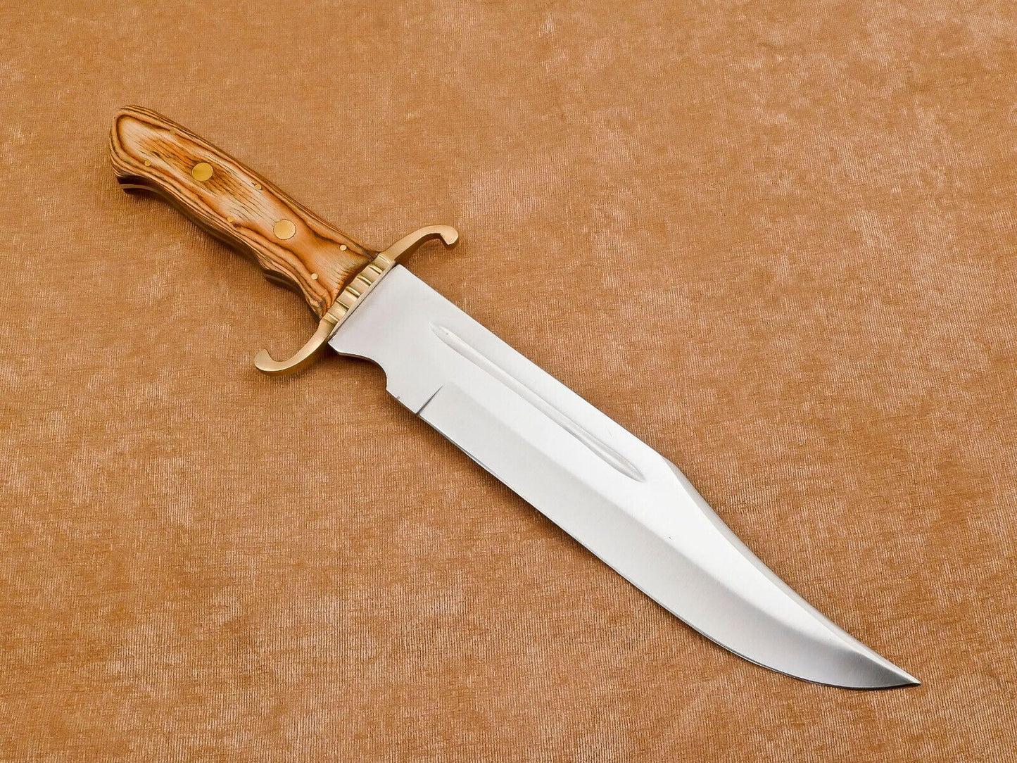 12-Inch Handmade D2 Steel Blood Groove Full Tang Bowie Hunting Knife