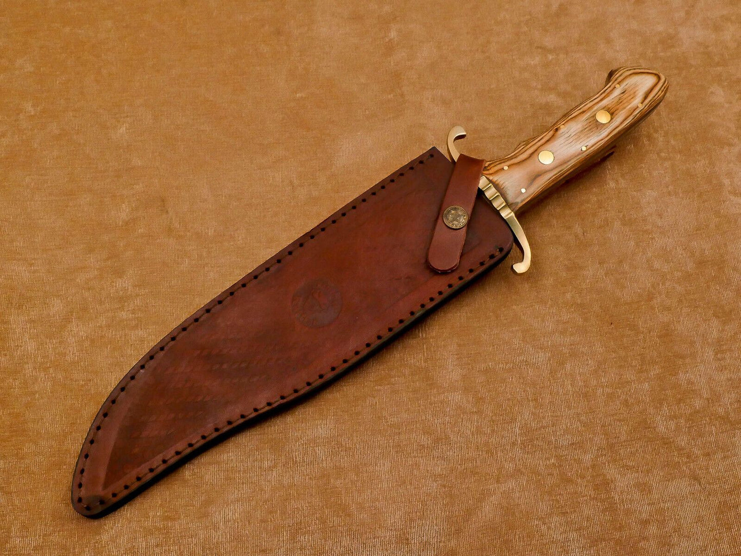 12-Inch Handmade D2 Steel Blood Groove Full Tang Bowie Hunting Knife
