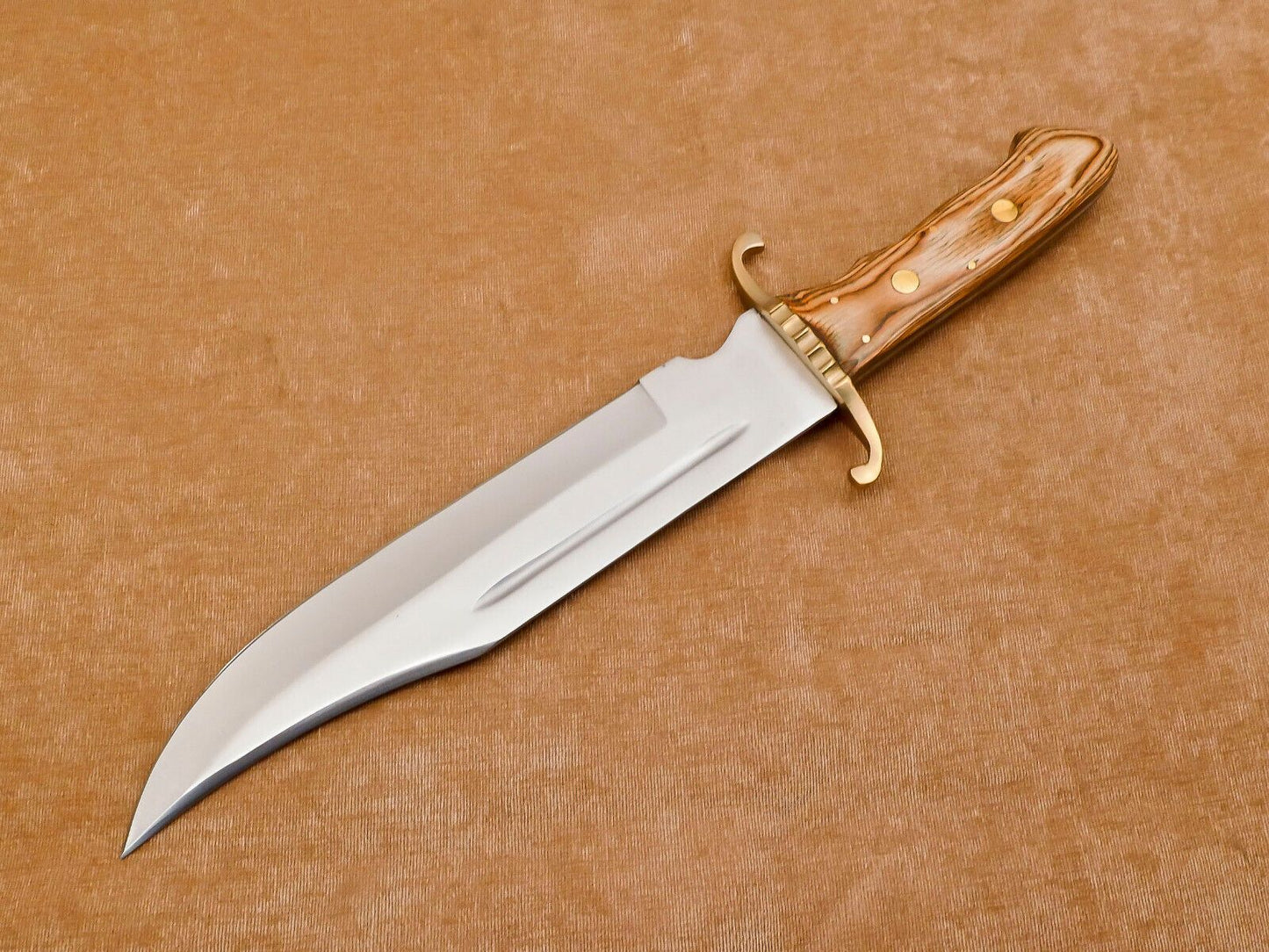 12-Inch Handmade D2 Steel Blood Groove Full Tang Bowie Hunting Knife