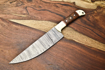 Handmade Damascus Steel Chef Knife – Full Tang Kitchen Knife, Artisan Forged Blade