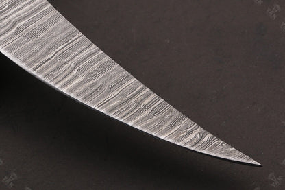 12" Custom Hand Forged Twist Damascus Steel Fillet Knife & Damascus Fillet Knife W/Sheath