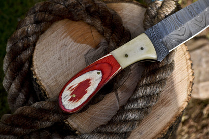 Hot Item Skinner Knife Twist Damascus Hard Wood Survival Rare