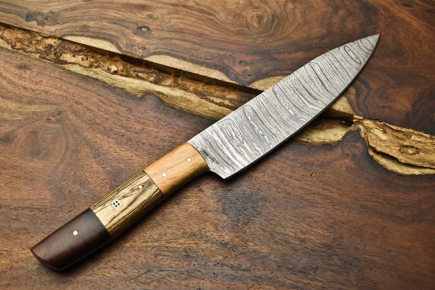 12.0" Handmade Damascus Steel Blade Kitchen Chef Full Tang Knife