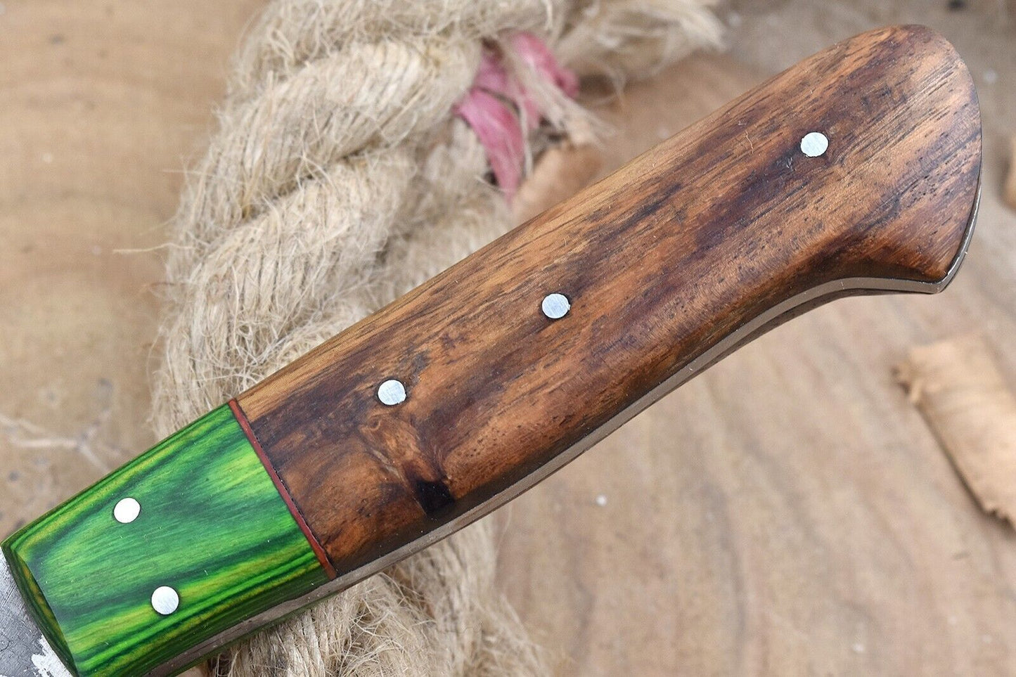 Custom Handmade Forged Damascus Steel Kitchen Chef Knife with Rose Wood Handle