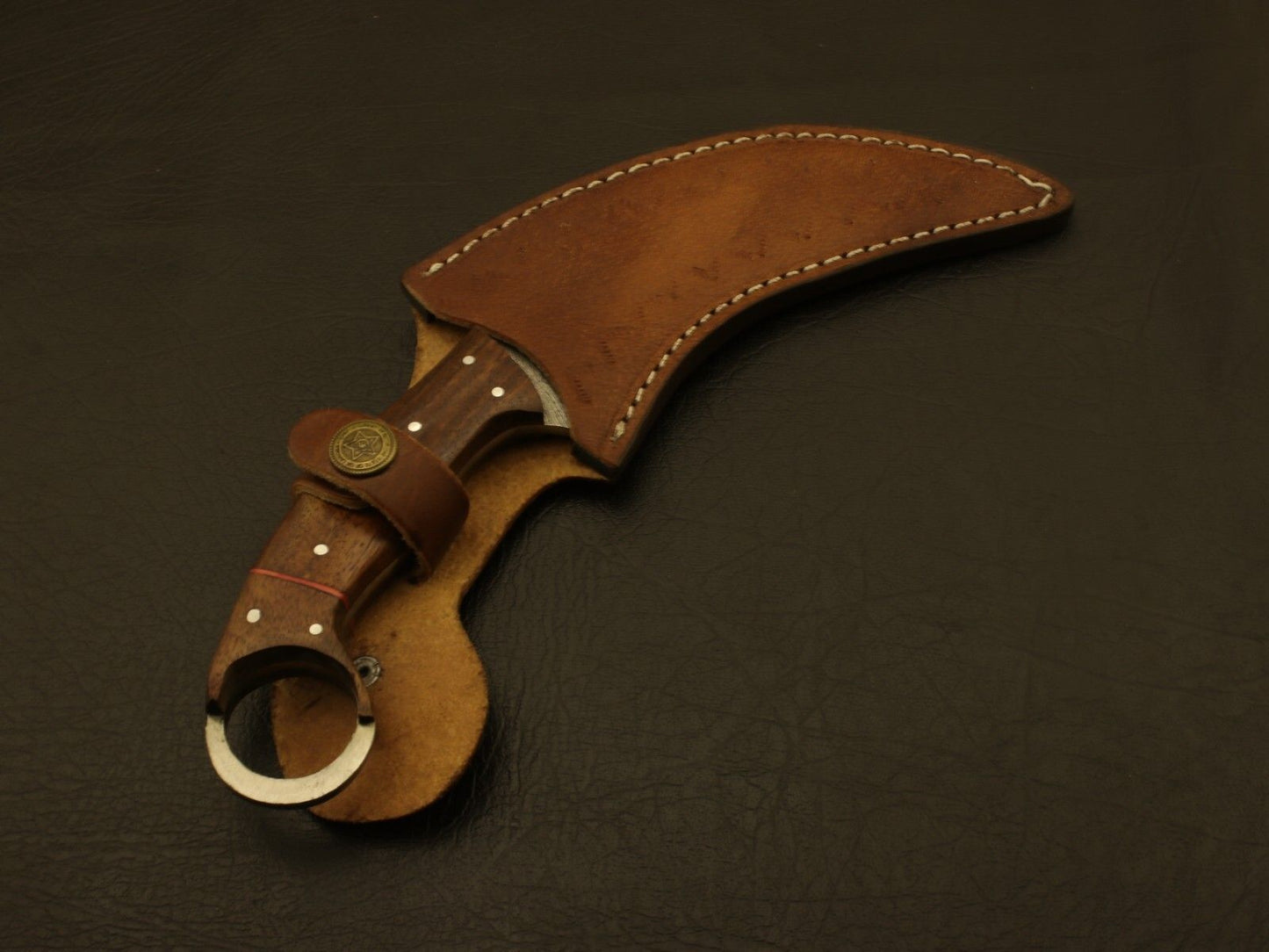 Custom Hand Forged Damascus Steel Karambit Knife 9” Best Karambit with Wood Handle