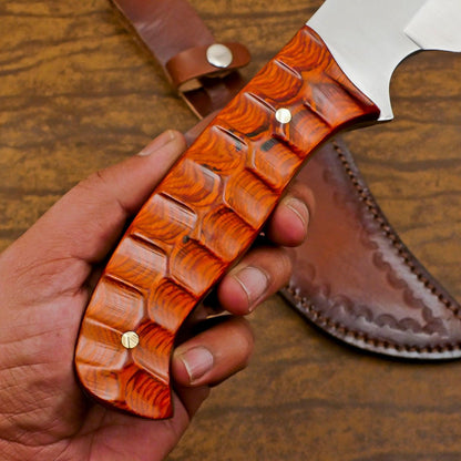 Handmade D2 Steel Full Tang Bowie Knife – 12-Inch Hunting & Camping Blade