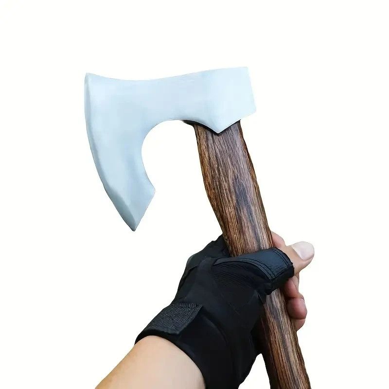 Viking Style Camping Axe Hand Forged Steel Bearded Axe for Chopping and Logging with Leather Sheath