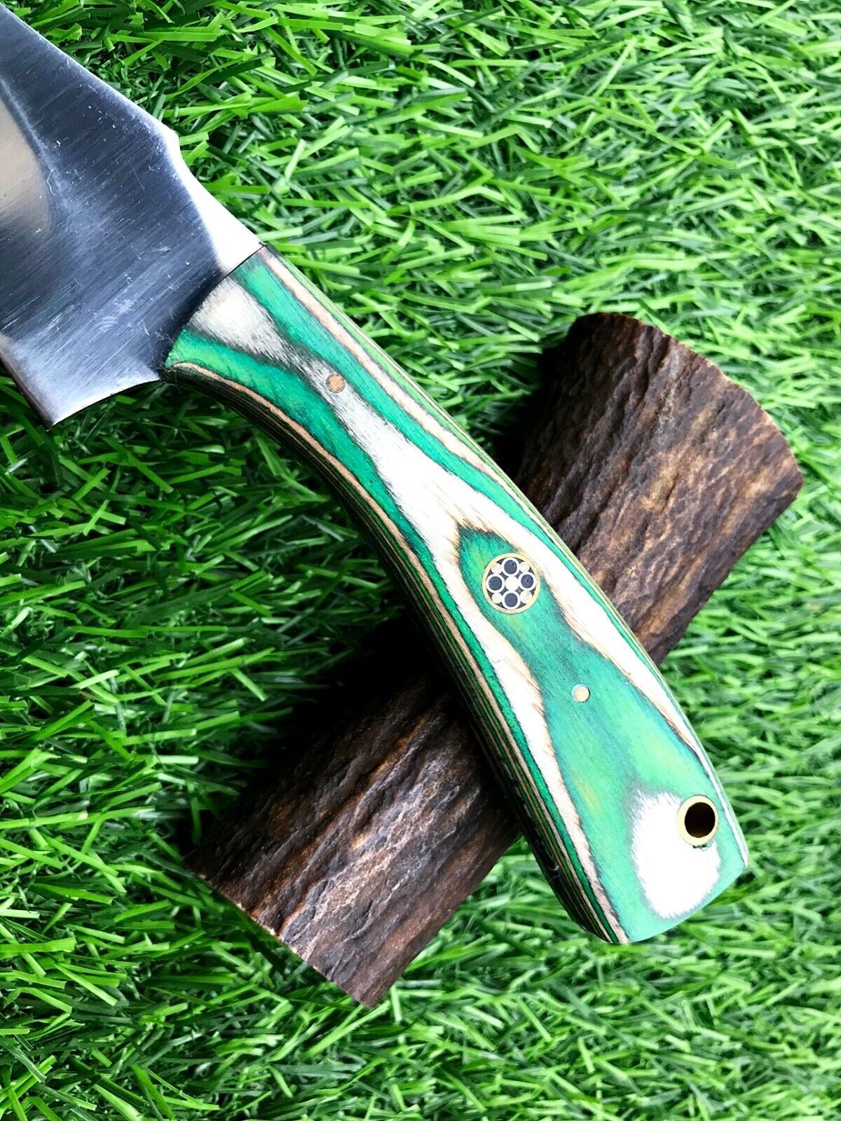 8" Handmade Stainless Steel Skinner Hunting Survival Knife with Leather Sheath