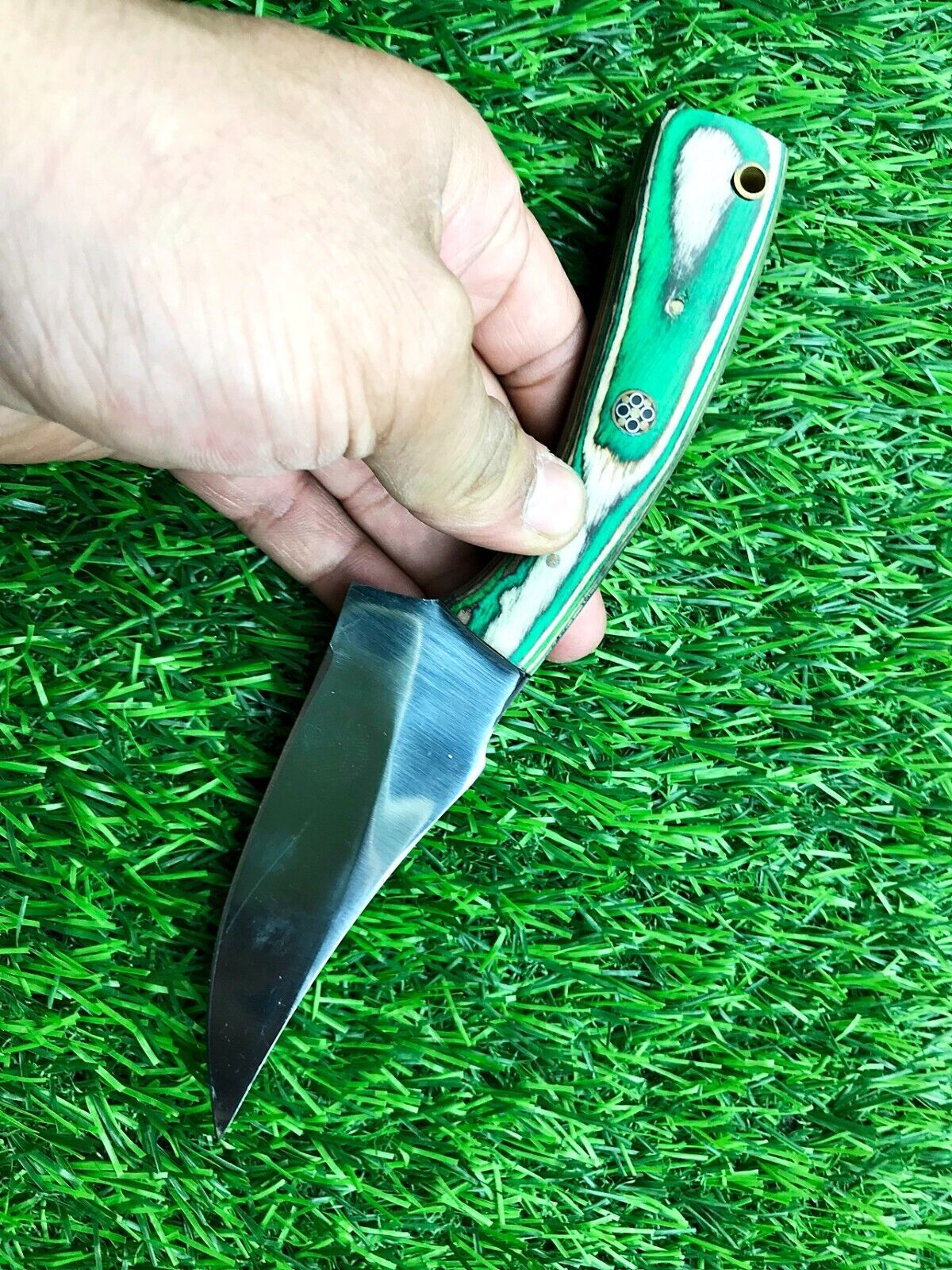 8" Handmade Stainless Steel Skinner Hunting Survival Knife with Leather Sheath
