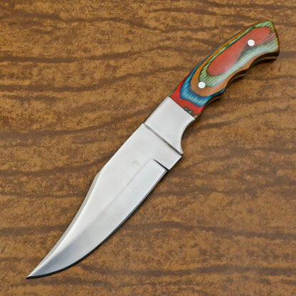 Handmade D2 Steel Full Tang Bowie Hunting Knife | Pakka Wood Handle 11"