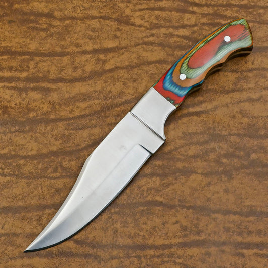 Handmade D2 Steel Full Tang Bowie Hunting Knife | Pakka Wood Handle 11"