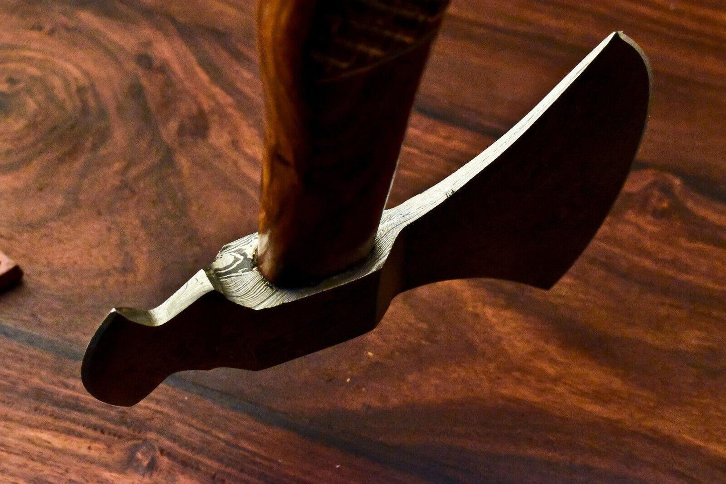 Handmade Damascus Steel Viking Tomahawk Axe with 18" Handle and Leather Sheath
