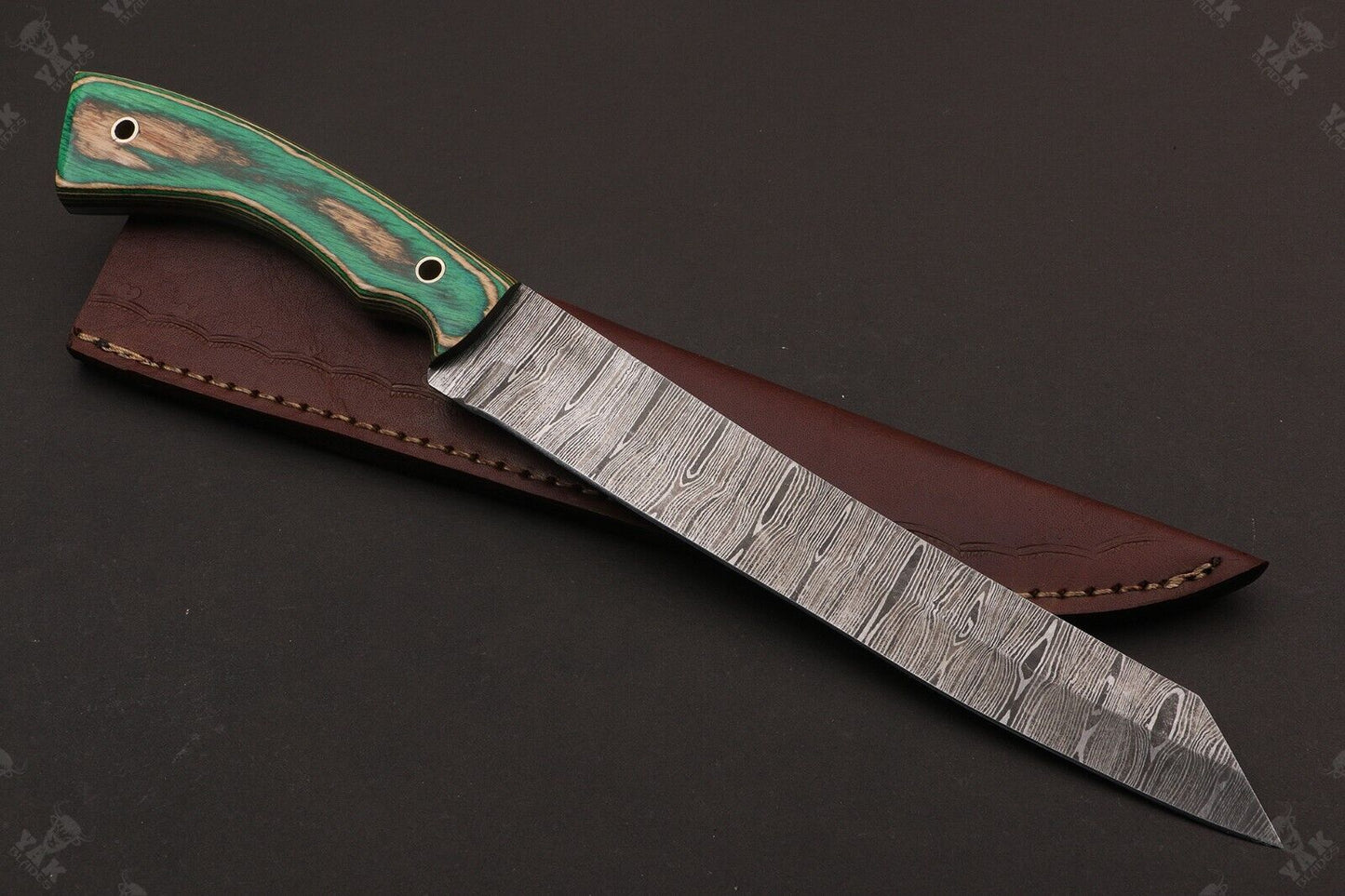 13" Custom Hand Forged Damascus Fillet Knife Custom Fillet Knife With Pakka Wood Handle