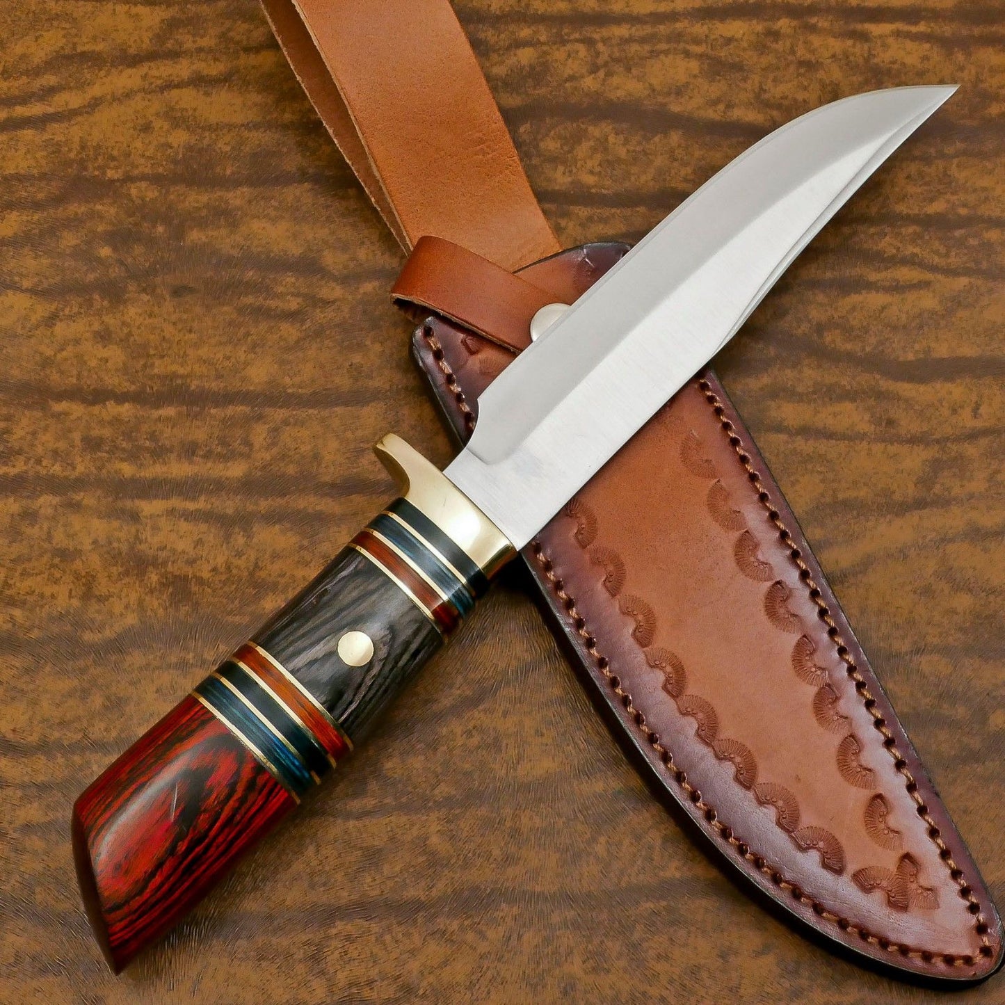 Custom Handmade D2 Steel Full Tang Bowie Knife | Hunting & Camping Tool