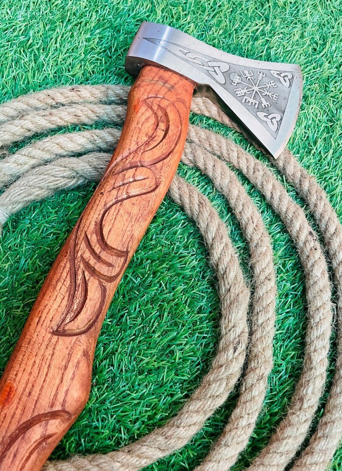 Hand Forged Carbon Steel Viking Bearded Tomahawk Hatchet for Camping