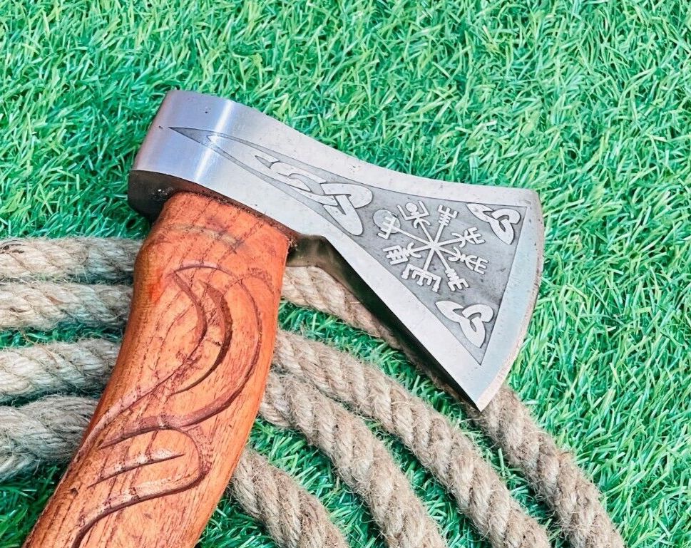 Hand Forged Carbon Steel Viking Bearded Tomahawk Hatchet for Camping