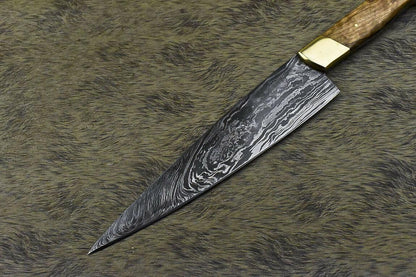 Custom Damascus Steel Chef Knife 12" Full Tang Hardwood Best Chef Knife