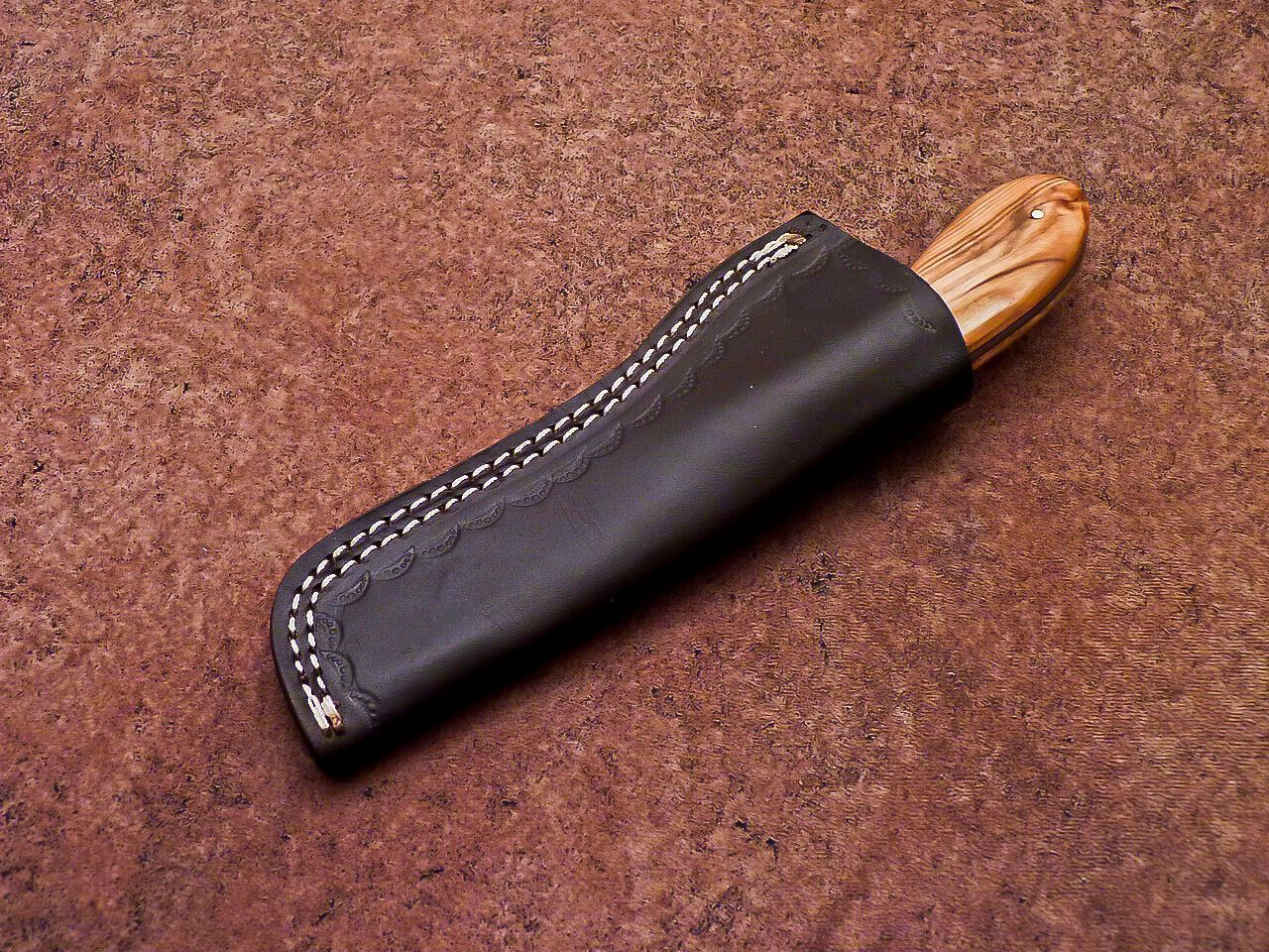 Handmade Damascus Steel Bull Cutter Knife 8" Full Tang Custom Bull Cutter Knife With Wood Handle