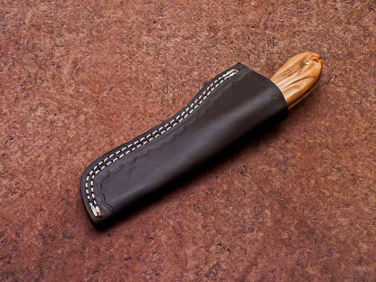 Handmade Damascus Steel Bull Cutter Knife 8" Full Tang Custom Bull Cutter Knife With Wood Handle