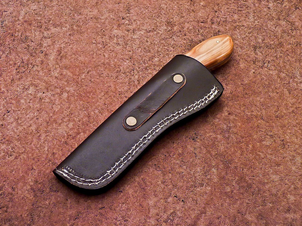 Handmade Damascus Steel Bull Cutter Knife 8" Full Tang Custom Bull Cutter Knife With Wood Handle