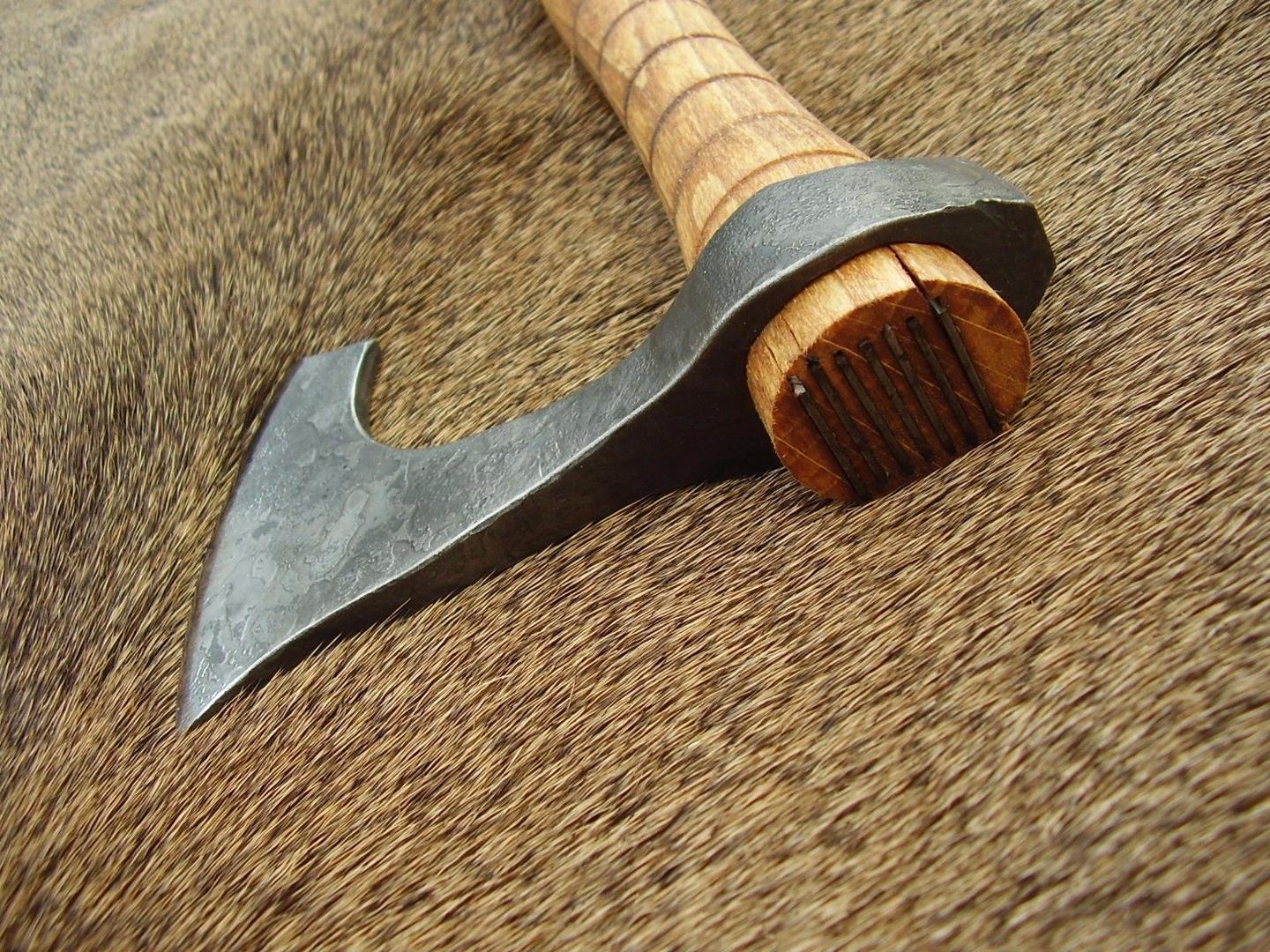 Hand-Forged Viking Bearded Axe | Medieval Bushcraft Hatchet