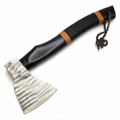 Handmade Forged High Carbon Steel Viking Throwing Axe | Rosewood Handle & Leather Wrap