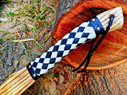 Handmade High Carbon Steel Vikings Hatchet | 18-Inch Blade Axe with Leather Wrap