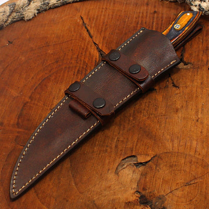 13" Hand forged Damascus Fillet Knife Custom Fillet Knife With Pakka Wood Handle & Sheath