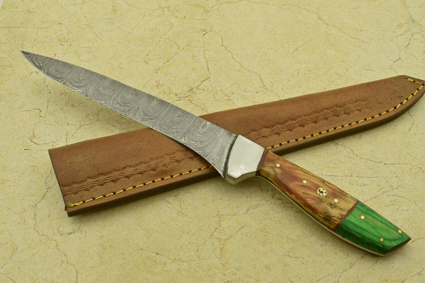 12" Handmade Damascus Steel Fillet Knife – Pakka Wood Handle, 512 Layers, Hand-Forged
