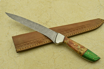 12" Handmade Damascus Steel Fillet Knife – Pakka Wood Handle, 512 Layers, Hand-Forged