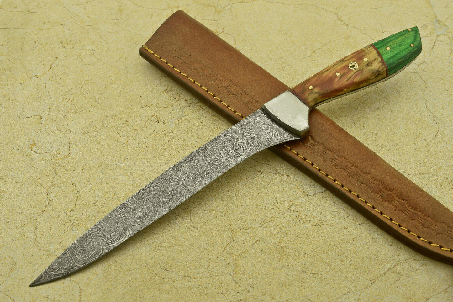 12" Handmade Damascus Steel Fillet Knife – Pakka Wood Handle, 512 Layers, Hand-Forged