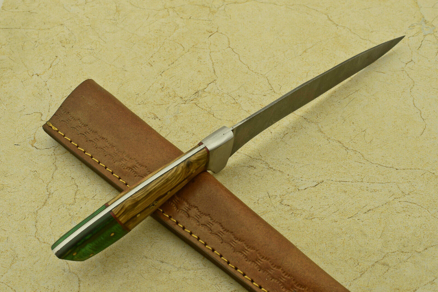 12" Handmade Damascus Steel Fillet Knife – Pakka Wood Handle, 512 Layers, Hand-Forged
