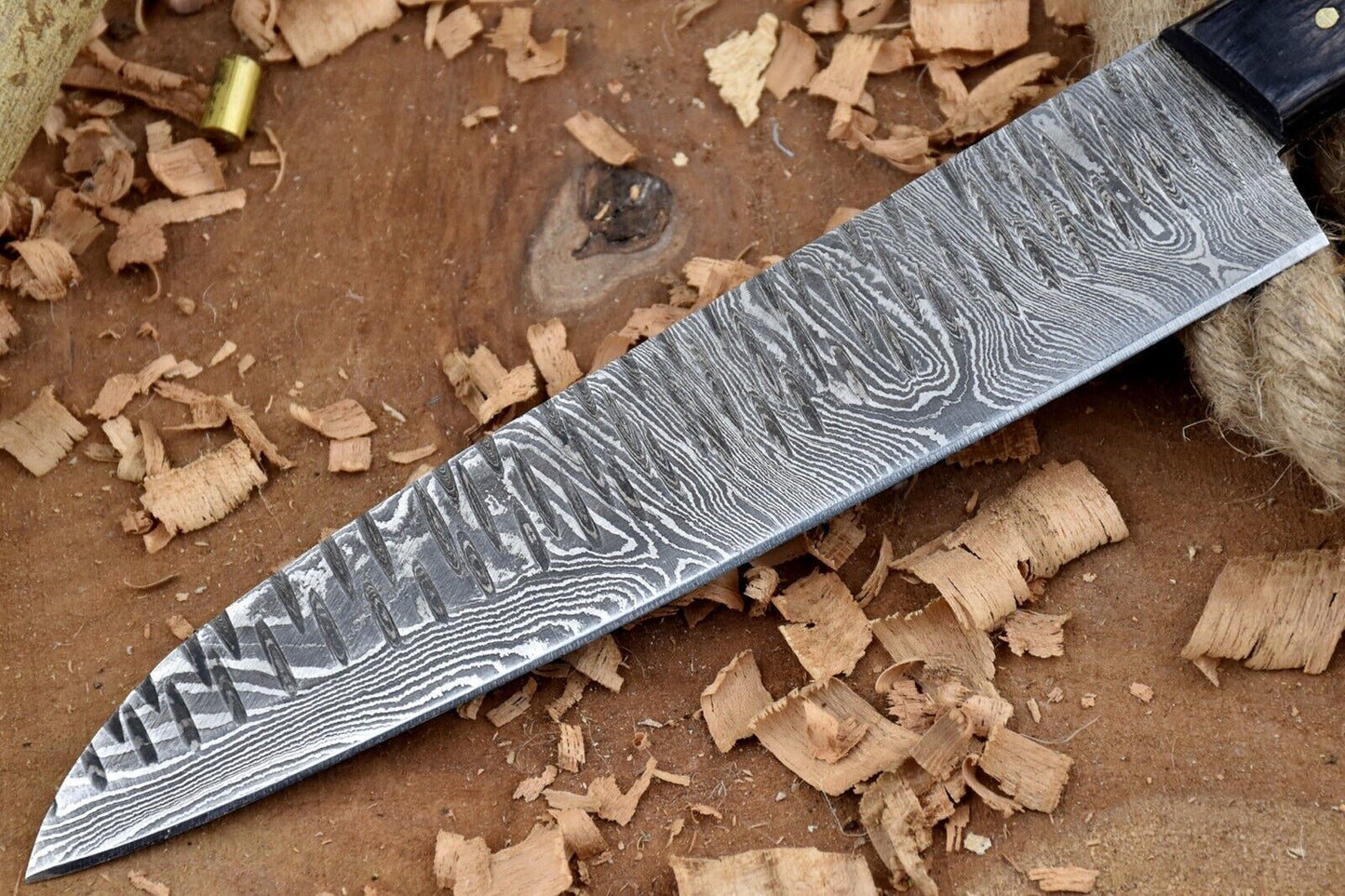 Hot Item – Chef Knife Set Lot of 5 Twist Damascus Steel with Hardwood Handles, Camping & Kitchen Use
