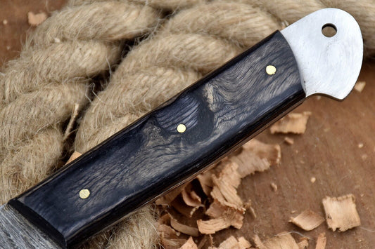 Custom Handmade Forged Damascus Steel Kitchen Chef Knife – 12" Overall, 7" Blade, Leather Sheath