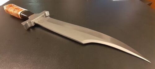 Handmade D2 Steel Bowie Knife with Camel Bone Handle – 16 Inch Full Tang Hunting Knife