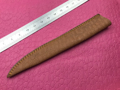 14" Handmade Damascus Knife Custom Fillet Knife with Sheath and Bull Horn Handle