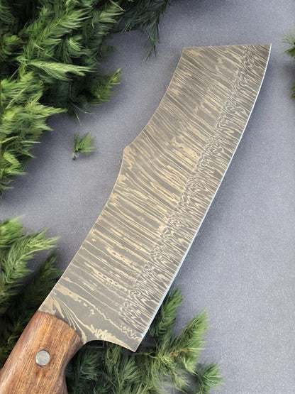 15 Inch Handmade Damascus Steel Bowie Knife with Pakka Wood Handle for Hunting and Camping
