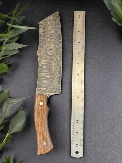 15 Inch Handmade Damascus Steel Bowie Knife with Pakka Wood Handle for Hunting and Camping