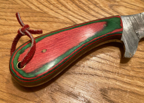 Handmade Damascus Steel Bull Cutter 8"Knife Custom Bull Cutter Knife With Wood Handle