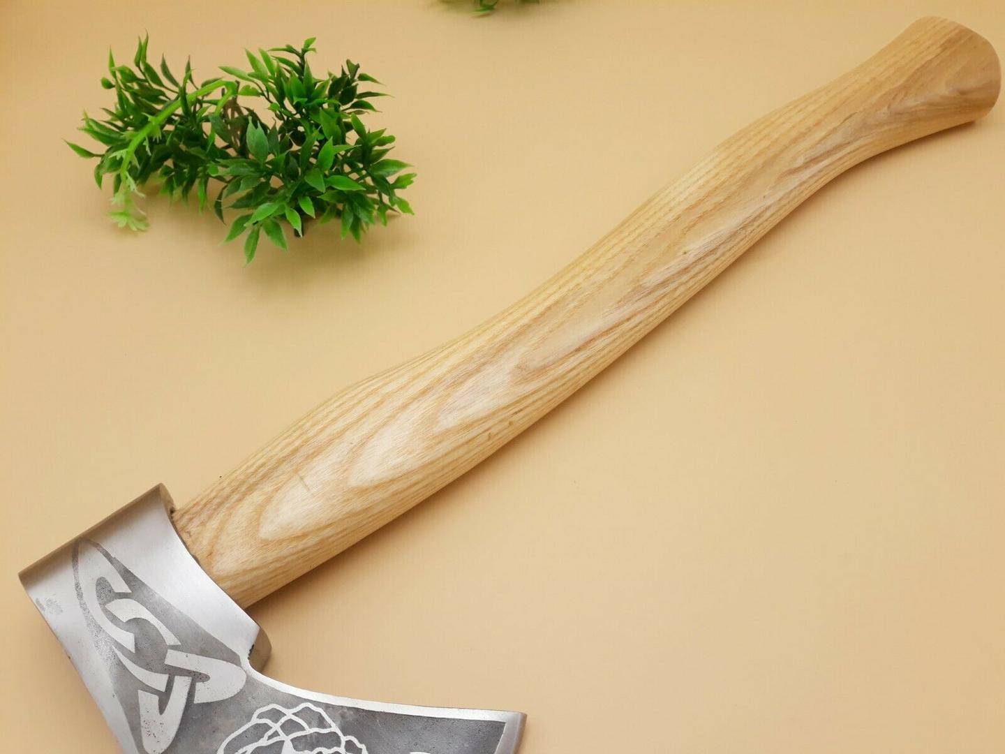 Rare Custom Handmade D2 Steel Etched Blade Viking Tomahawk Axe