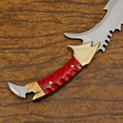 Forged D2 Bowie Knife | 12-Inch Hunting & Camping Blade with Pakka Wood Handle