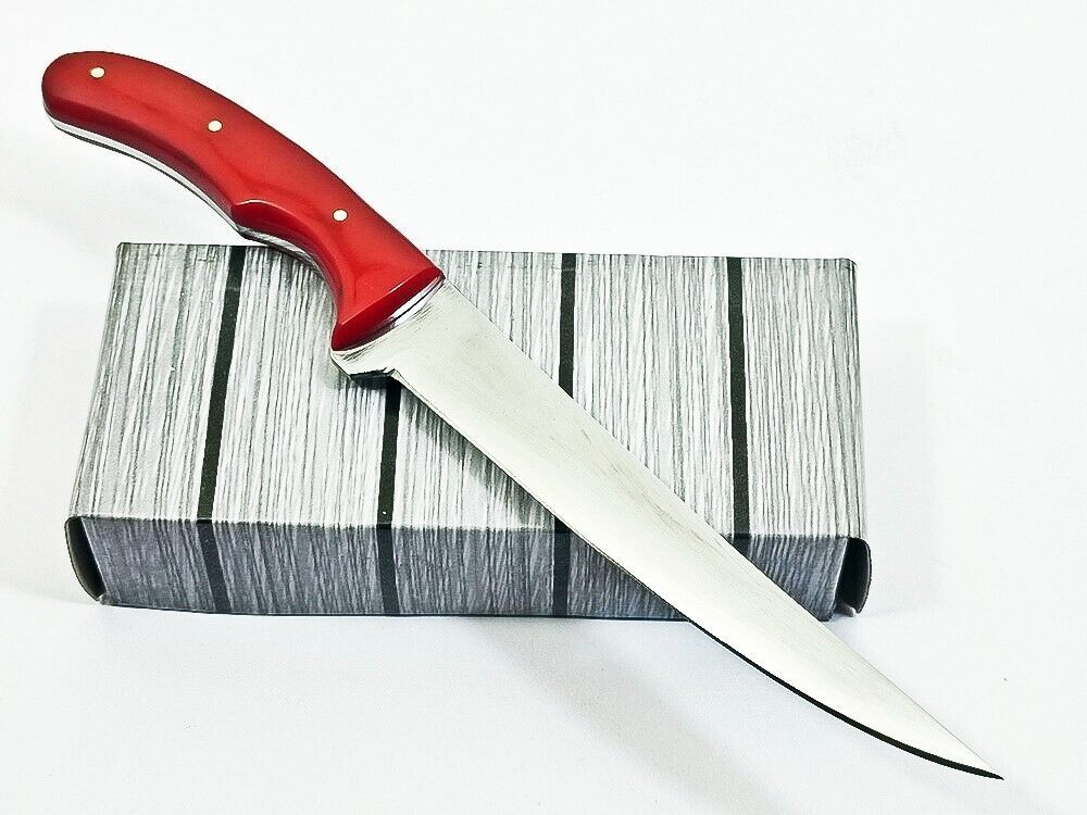 Handmade D2 Steel Best Fillet Knife Fish Fillet Knife Full Tang With Resin Handle & Sheath