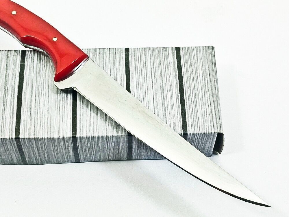 Handmade D2 Steel Best Fillet Knife Fish Fillet Knife Full Tang With Resin Handle & Sheath