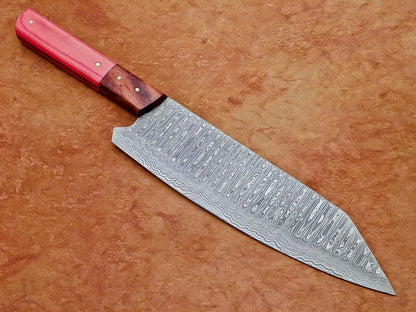 13" Professional Chef Kitchen Knife Damascus Blade with Hardwood Handle
