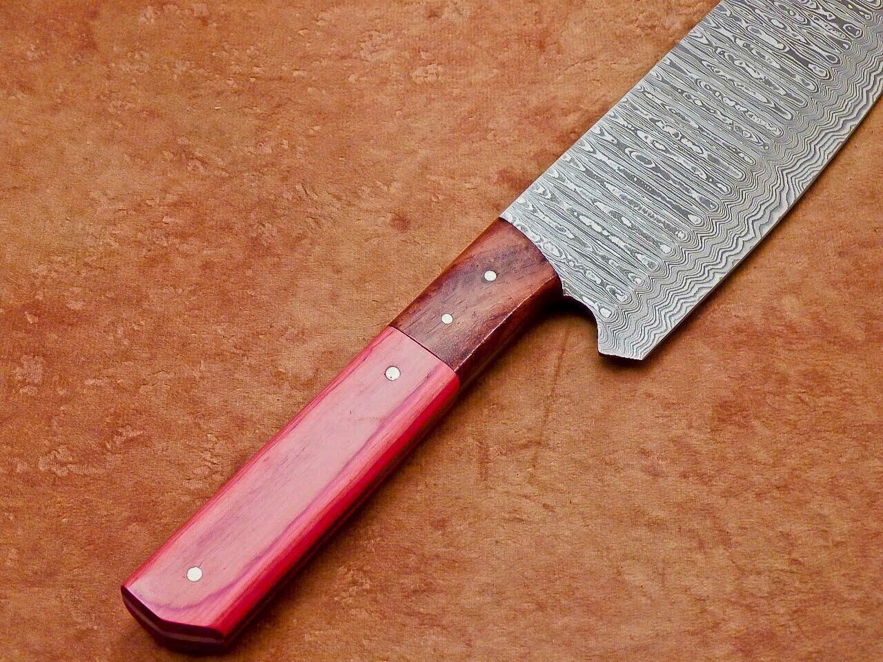 13" Professional Chef Kitchen Knife Damascus Blade with Hardwood Handle