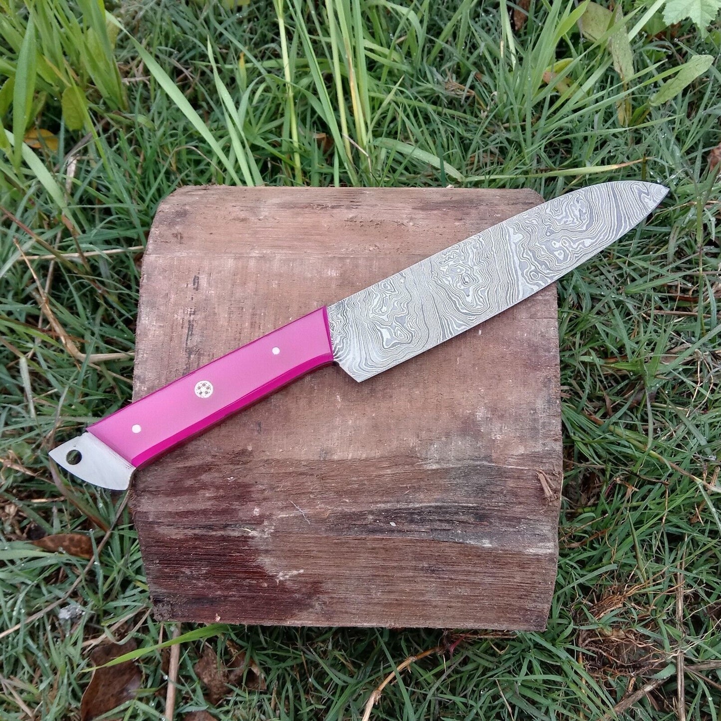 Custom Handmade Damascus Steel Chef Knife Kitchen Knife Resin Handle