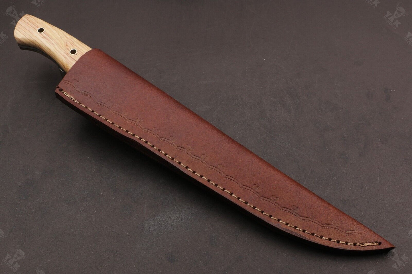 13.5" Handmade Fire Damascus Steel Fillet Knife For Kitchen Use Best Fillet Knife W/Sheath