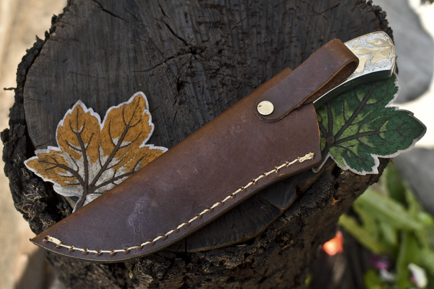 8.5" Handmade Skinner Knife ATS-34 Steel Blade Damascus Handle Everyday Carry