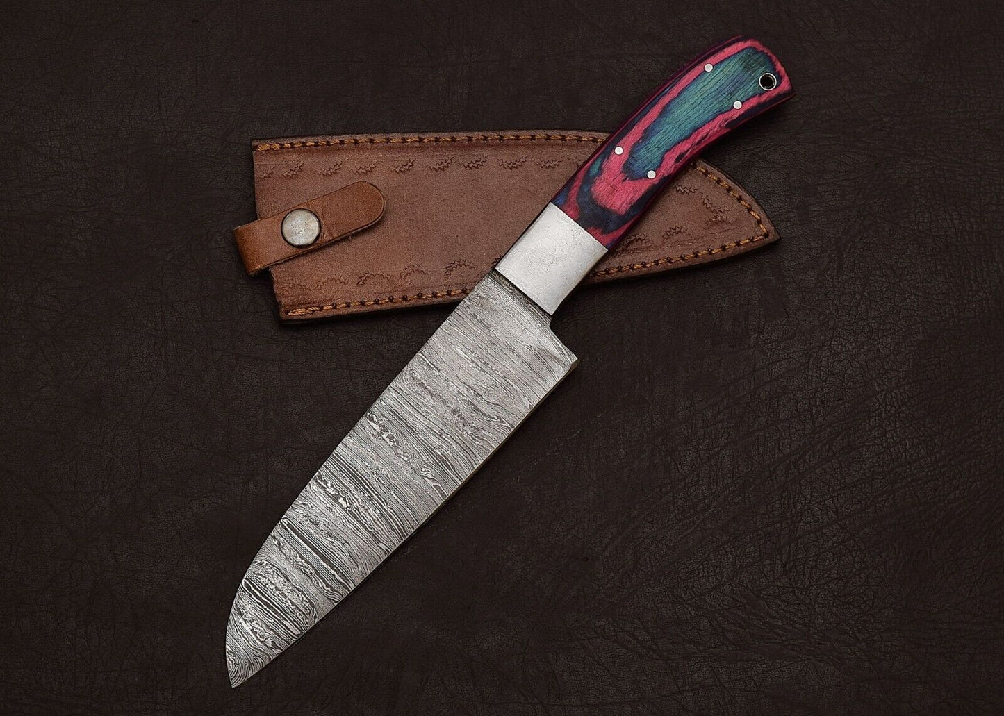 12" Chef Knife | Outdoor Hunting & Kitchen Knife with Pakka Wood Handle